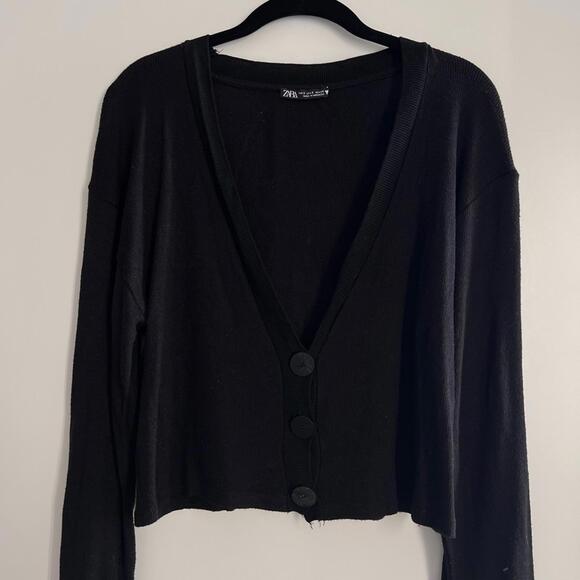 Black Zara button up cardigan - Picture 1 of 3